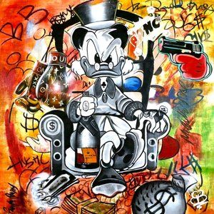 Table POP ART Picsou on his throne